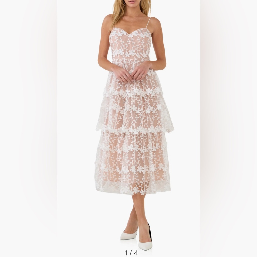 Endless Rose Crochet Layered Midi Dress